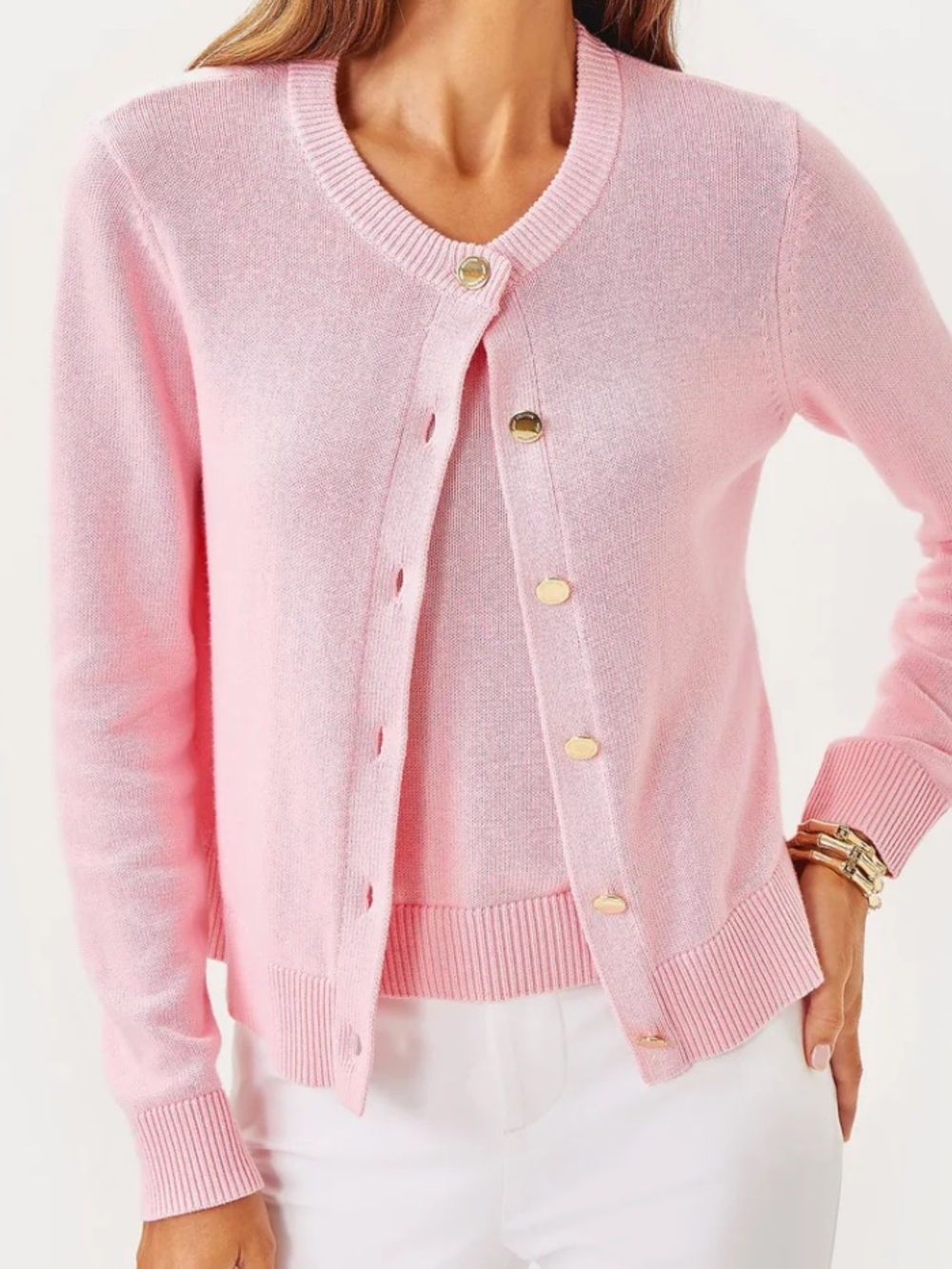 Lilly Pulitzer NEW Amalia Cotton & Cashmere Cardigan in Pink Muse